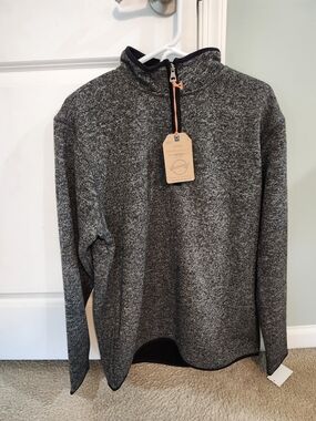 Weatherproof Vintage Men' Fleece Lined Quarter Zip Pullover Meteorite - Large